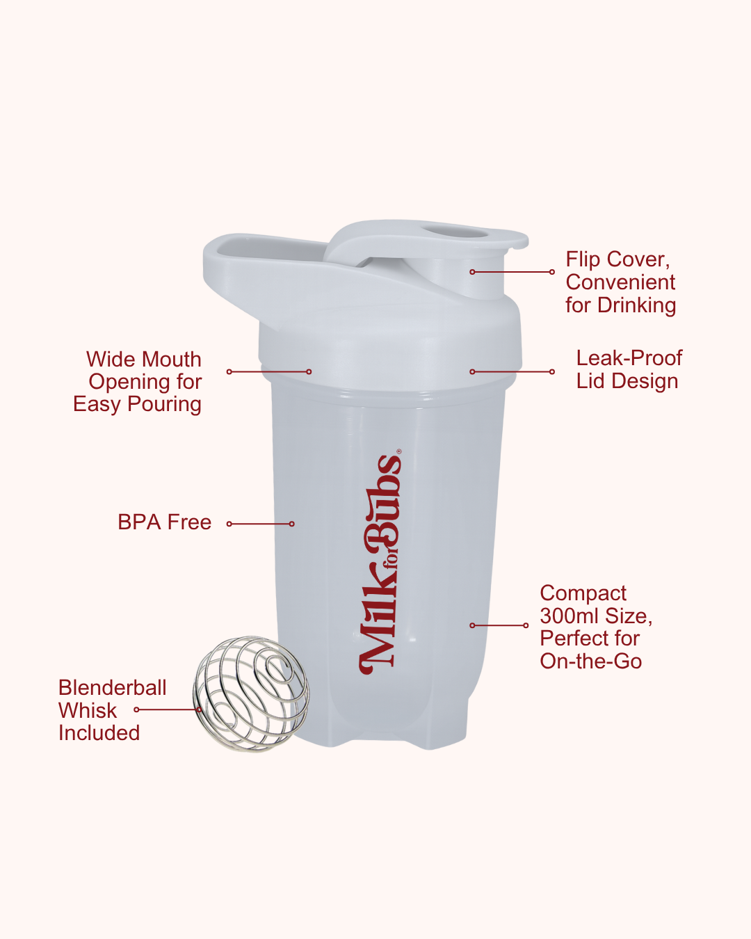 Milkforbubs Shaker Bottle (300ml)