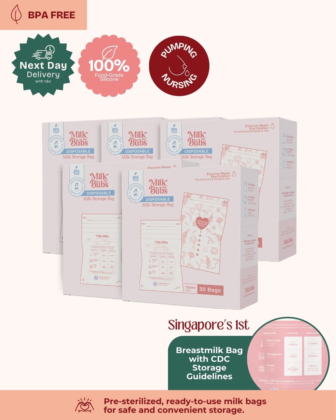 Milk Storage Bags Bundle Pack - Disposable Breastmilk Storage Bags