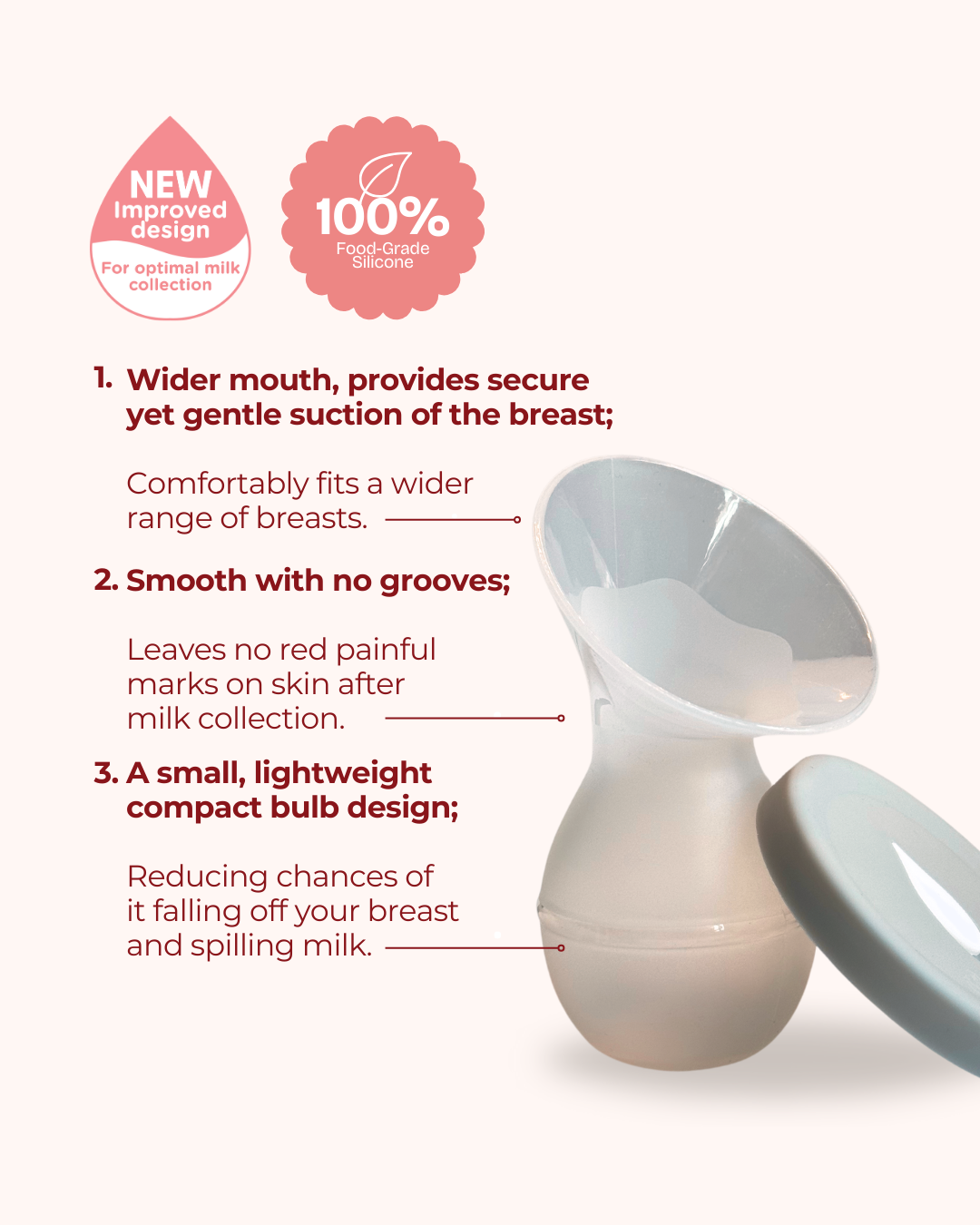 Silicone Breastmilk Collector with Cap Set