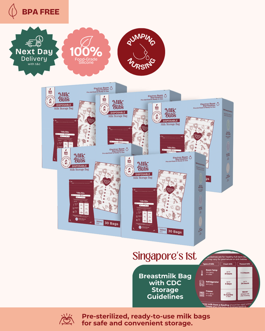 [Bundle of 5] Disposable Milk Storage Bags with Storage Guidelines