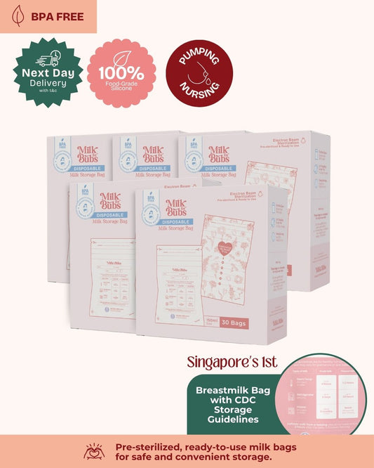 [Bundle of 5] Disposable Milk Storage Bags with Storage Guidelines