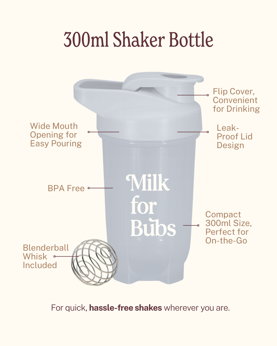 Milkforbubs Shaker Bottle (300ml)