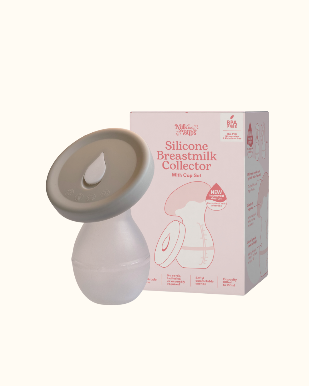 Silicone Breastmilk Collector with Cap Set