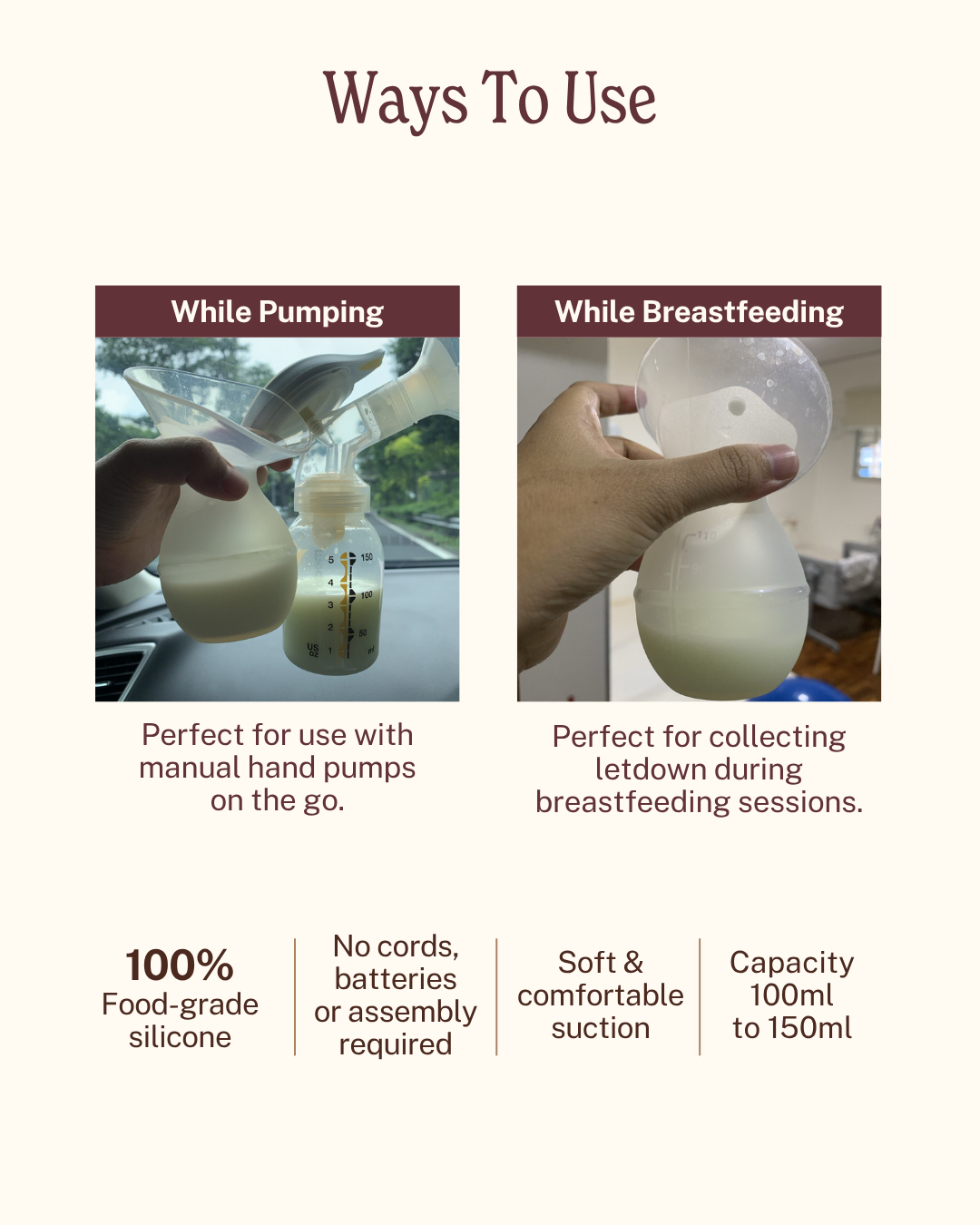 Silicone Breastmilk Collector with Cap Set