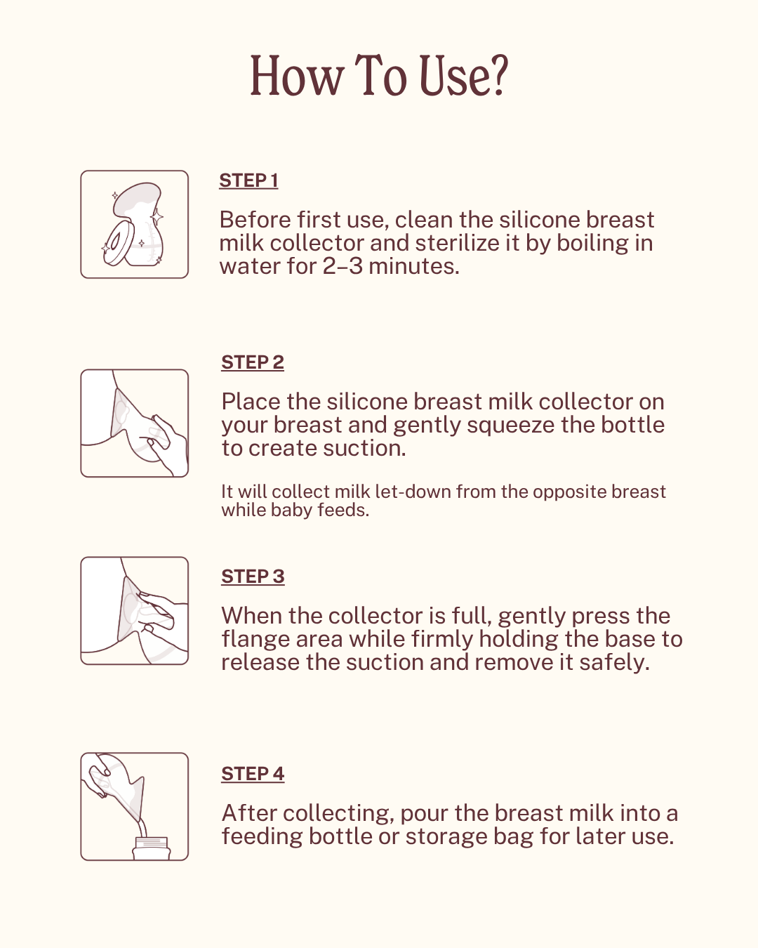Silicone Breastmilk Collector with Cap Set