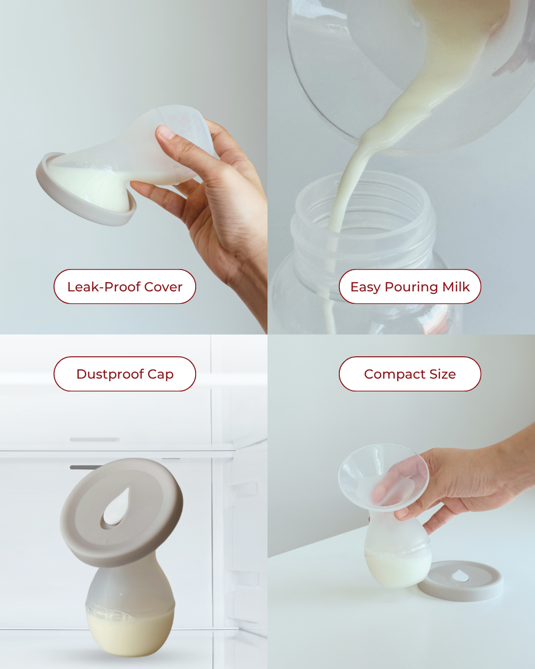 Silicone Breastmilk Collector with Cap Set