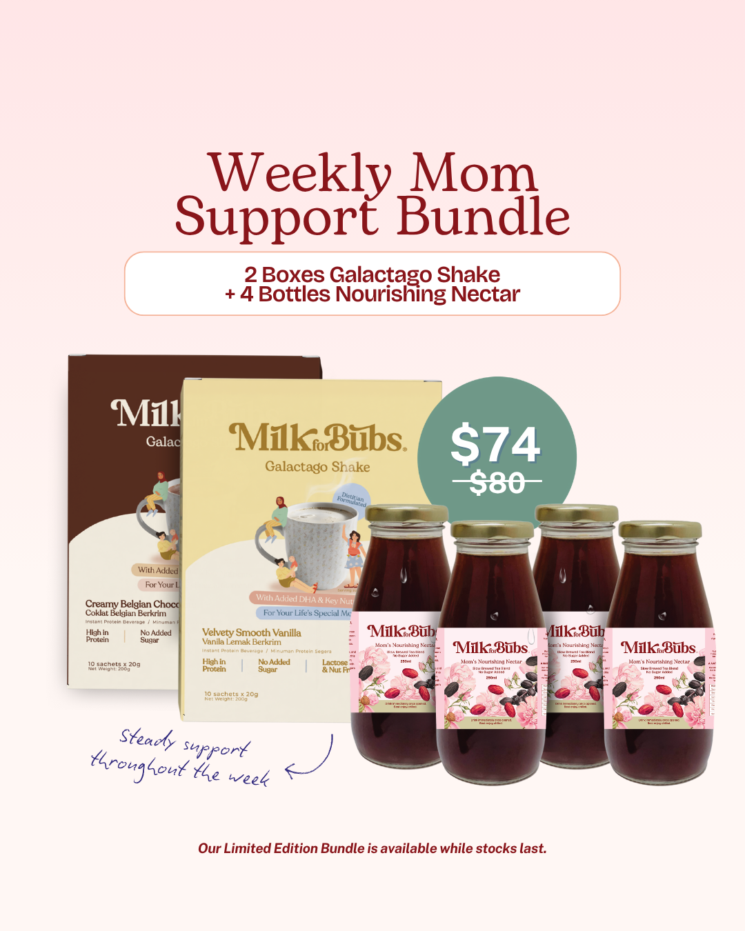 Weekly Mom Support Bundle (4 Nectars, 2 Galactago Shake)